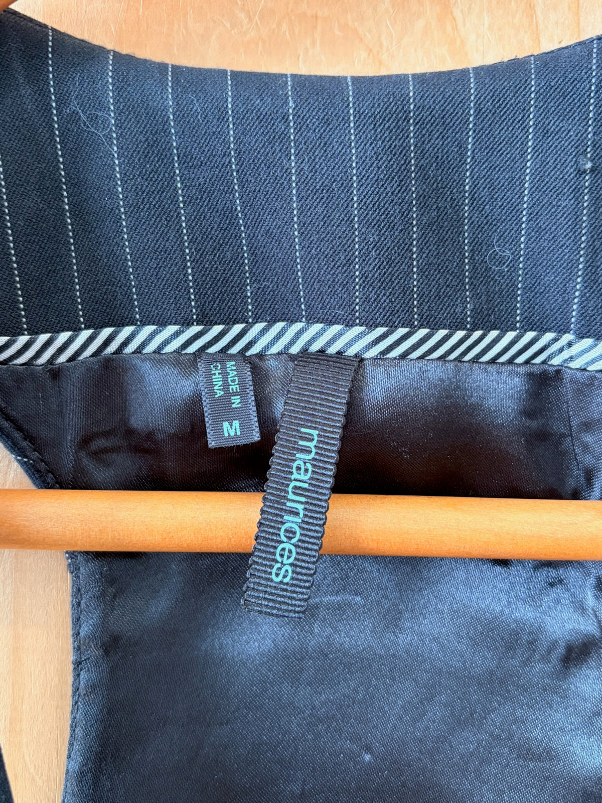 Black Pinstriped Vest : M