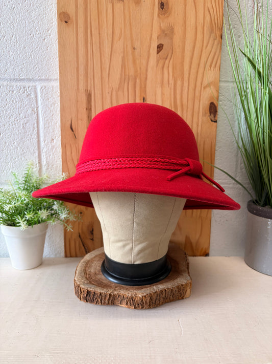 Red Wool Cloche Hat (Local Pick Up Only)
