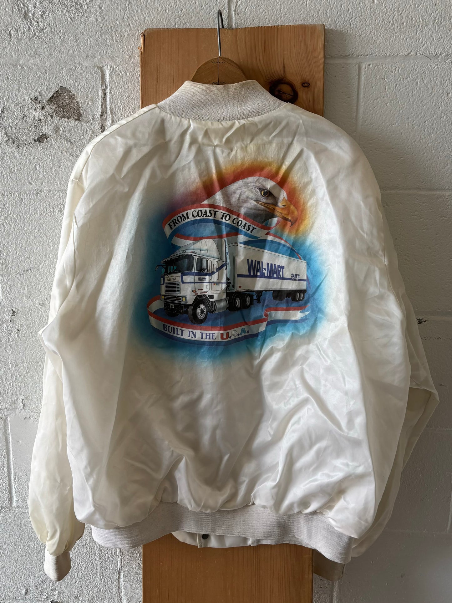 Vtg Satin Walmart Bomber Jacket : XL
