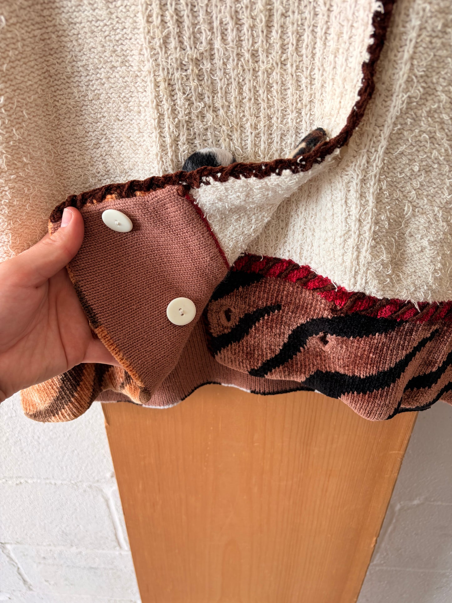 Funky Animal Print Cardigan Sweater : M (As Is)