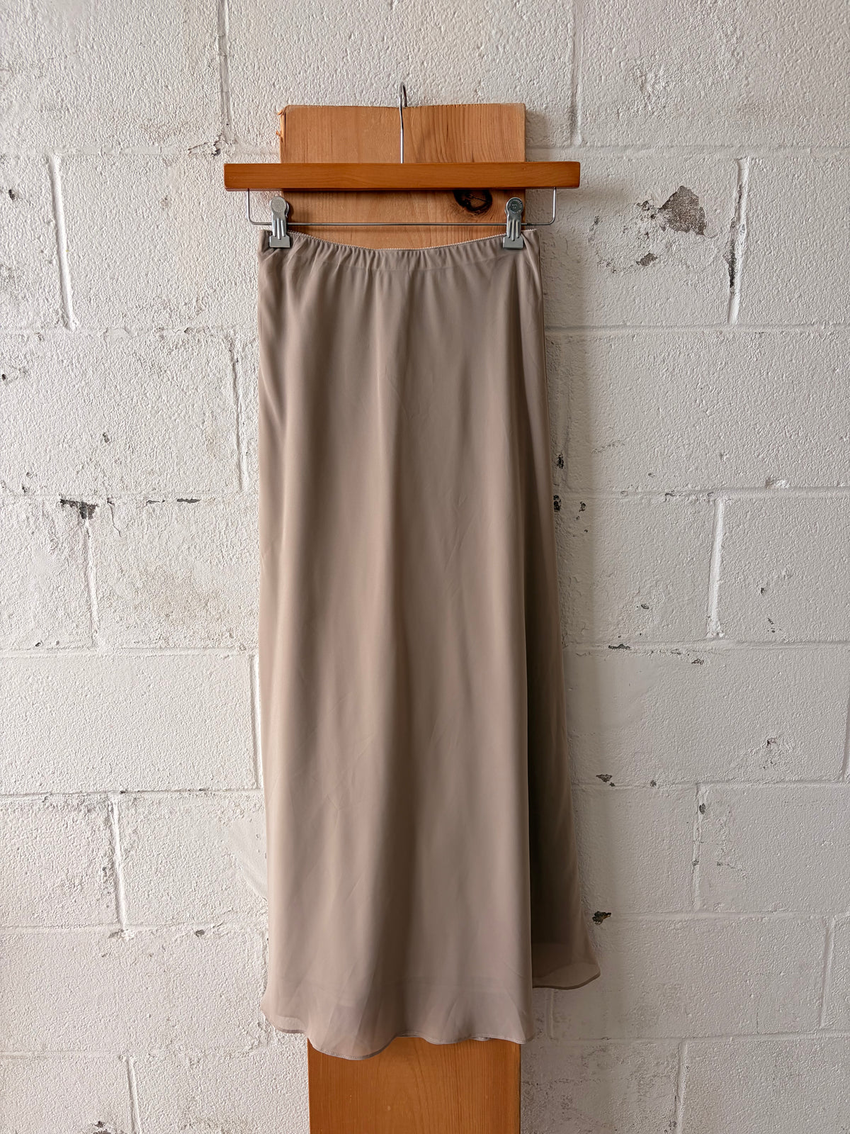 Vtg Beige Maxi Skirt : Petite S