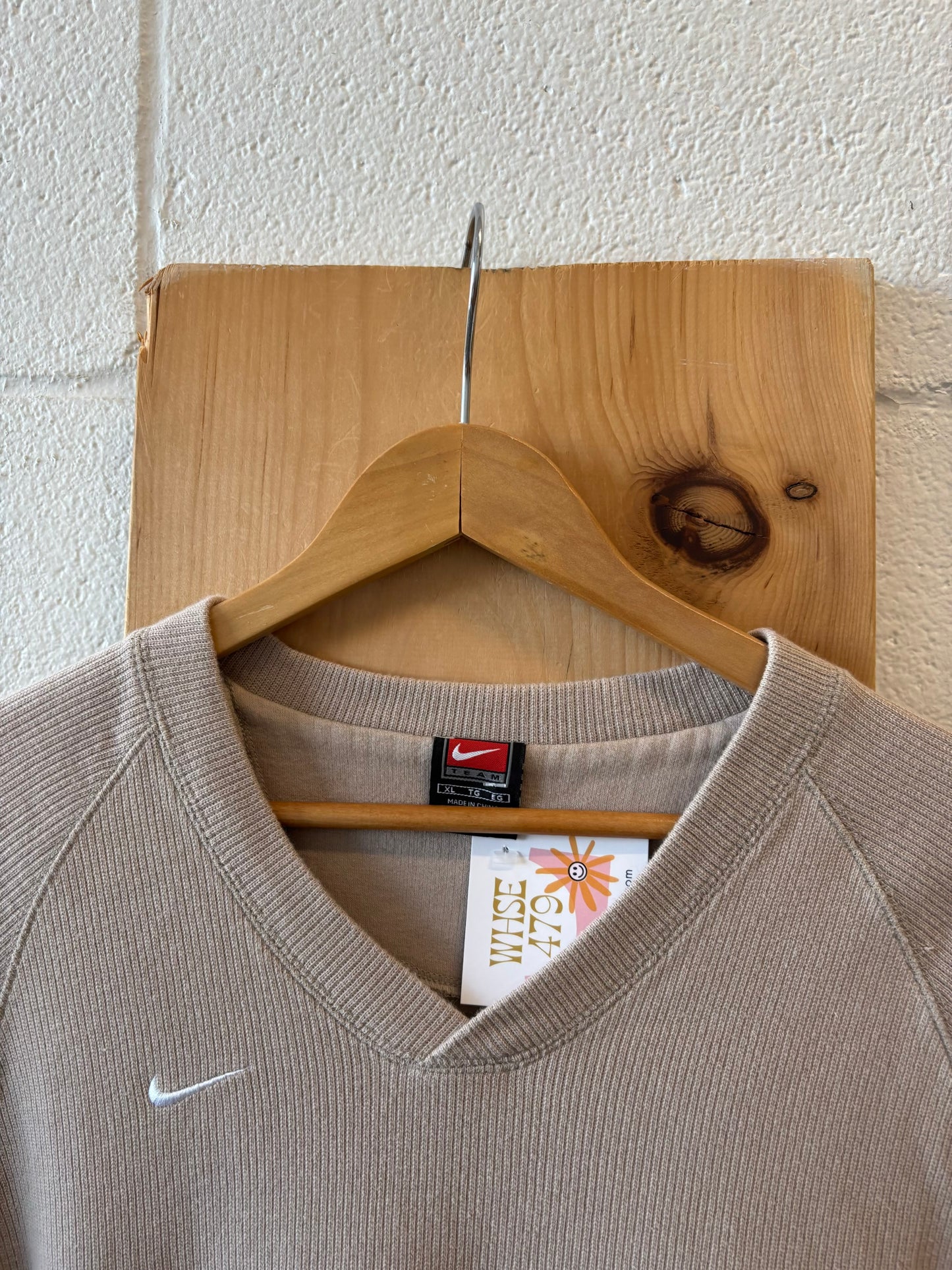 Vtg Nike V-Neck Sweater : XL