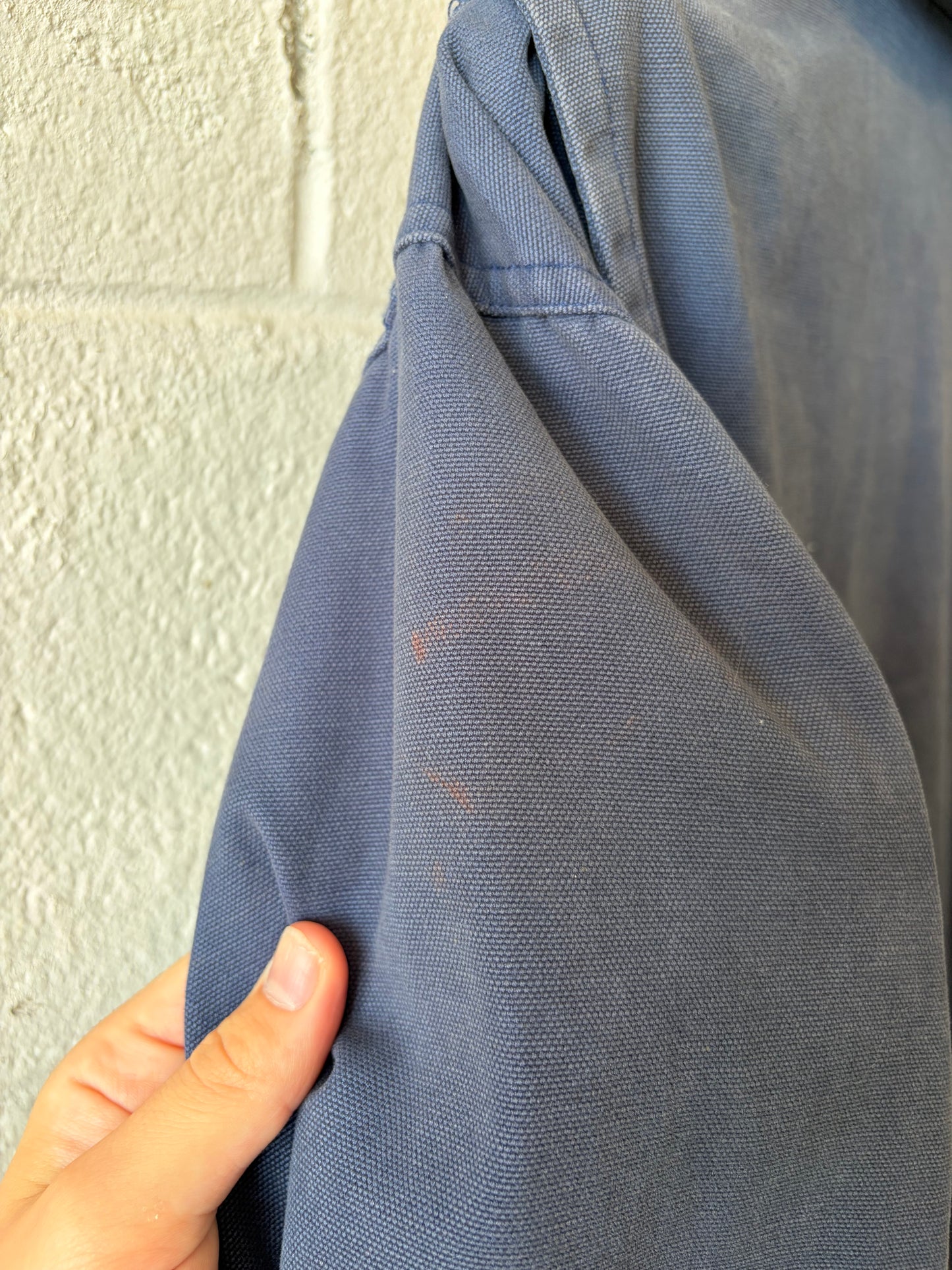 Vtg Distressed Navy Chore Jacket : XL