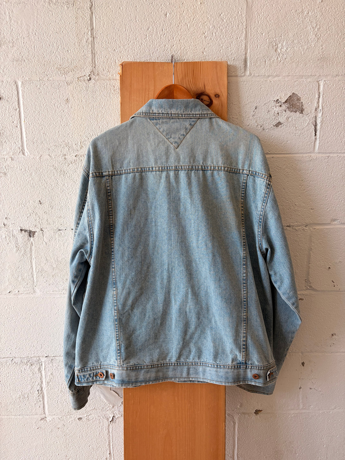 Vtg Light Wash Tommy Denim Trucker Jacket : XL