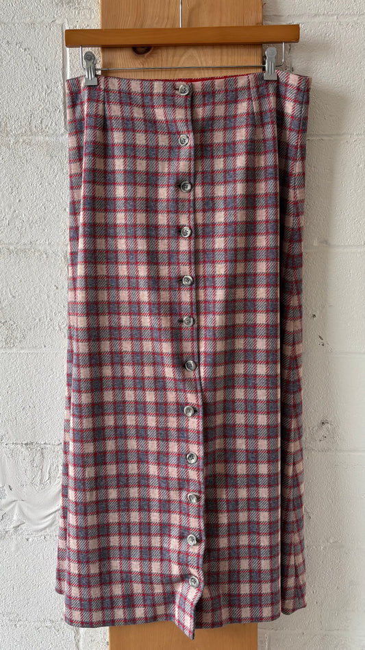 Vtg Handmade Plaid Skirt : 34” W