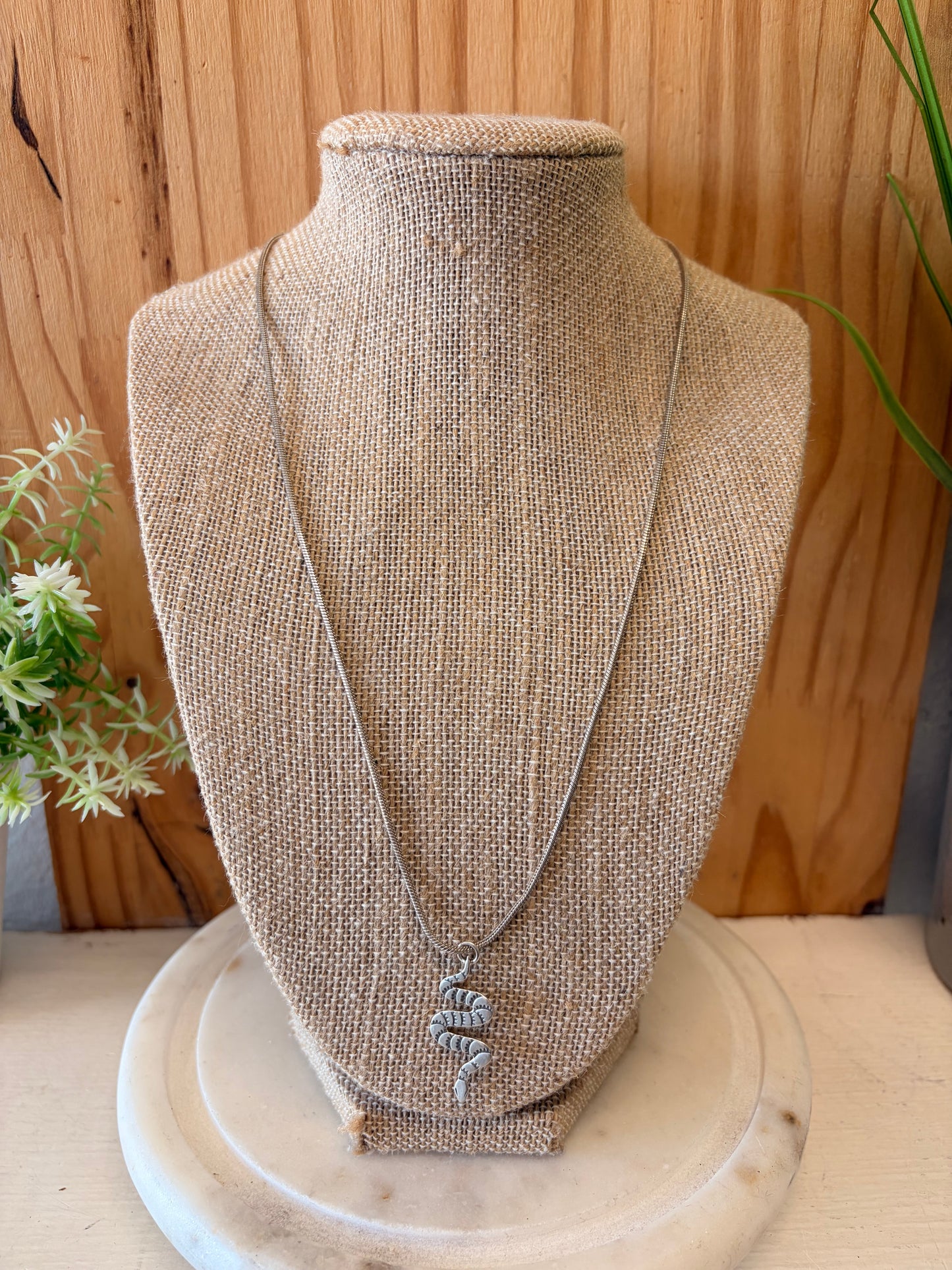 925 Sterling Silver Snake Necklace