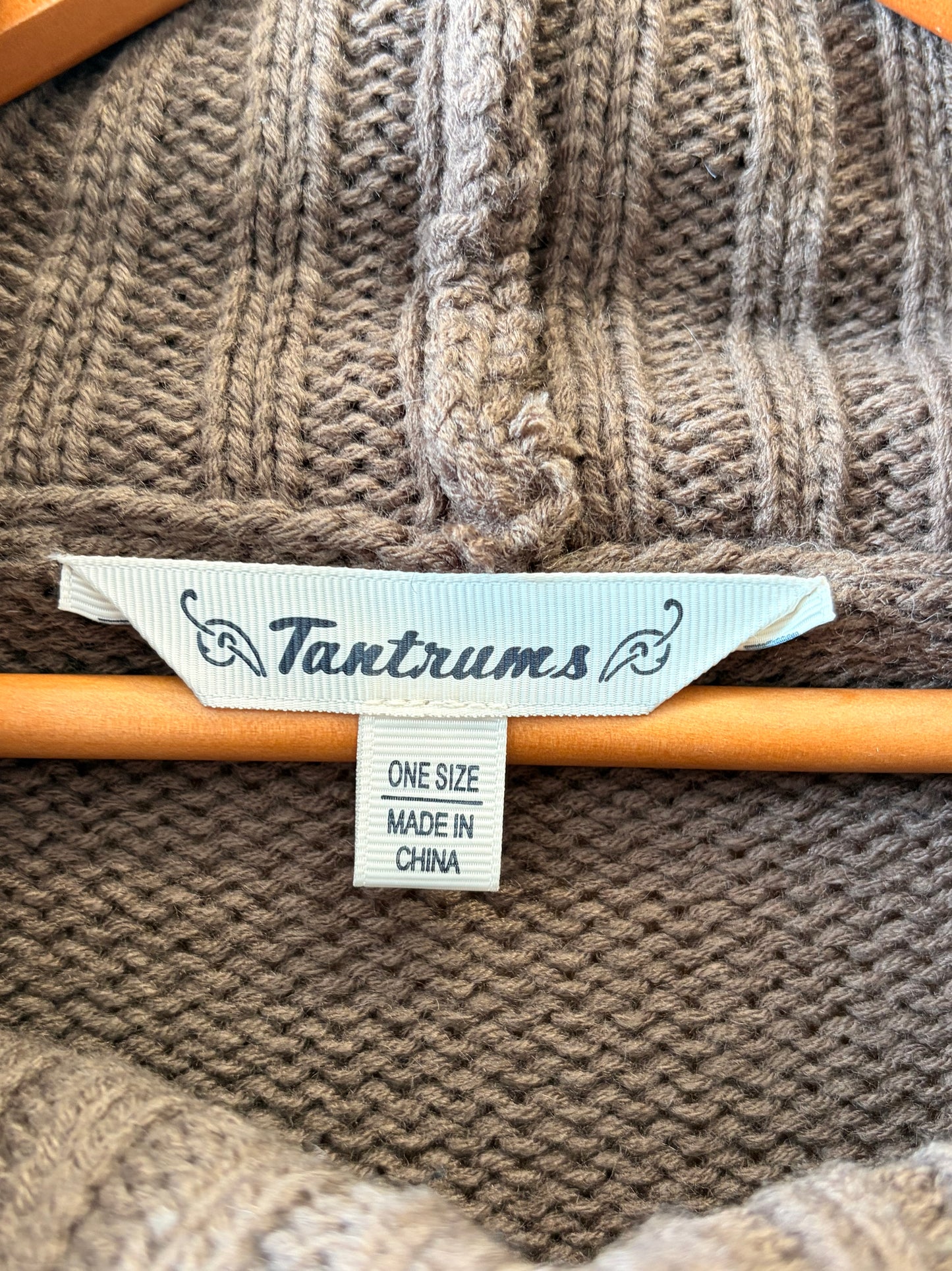 Brown Knit Poncho : OS