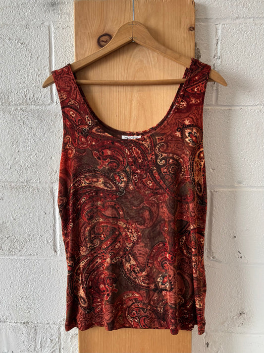 Orange Paisley Tank : L