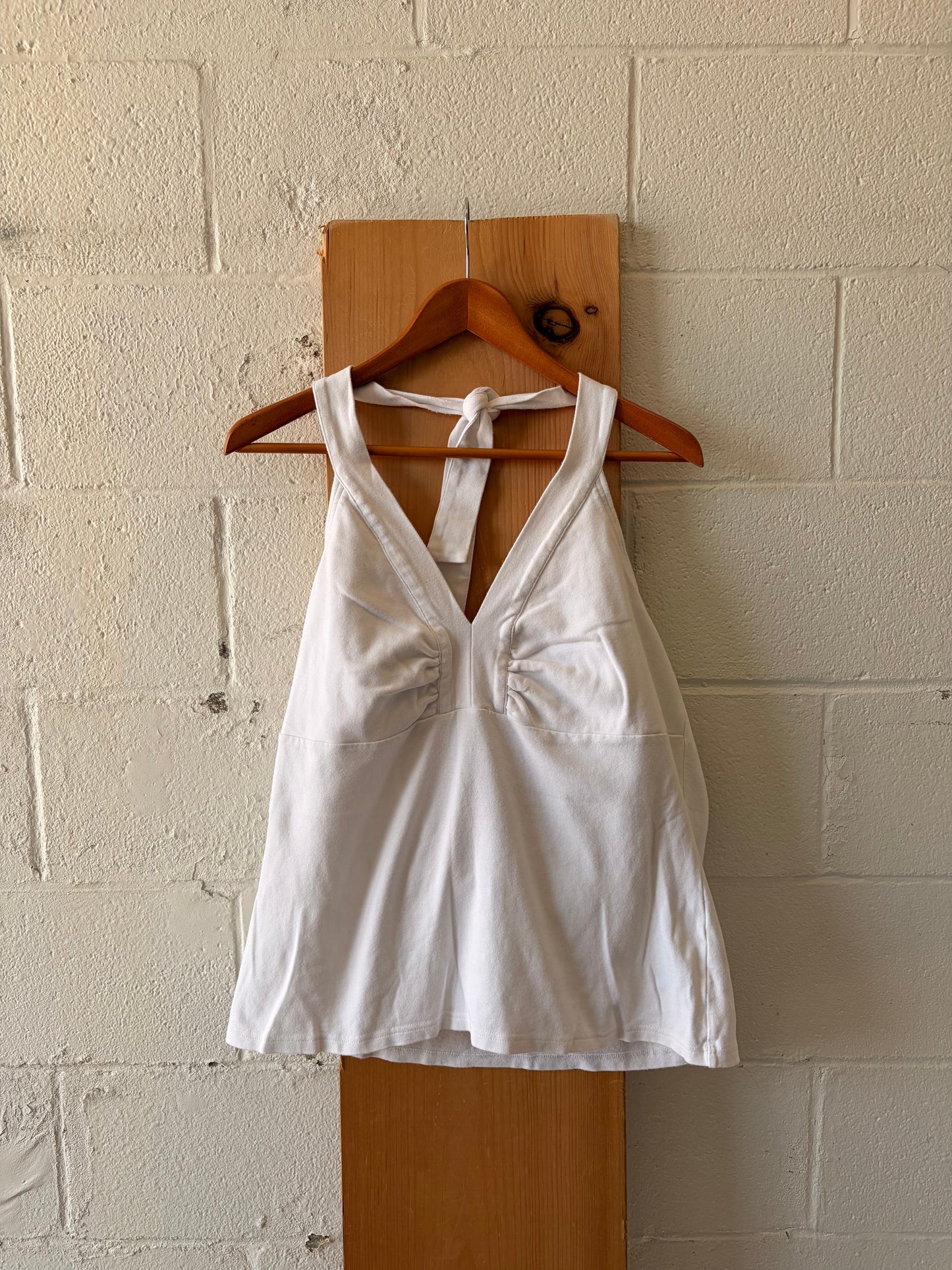 White Halter Top : 3X
