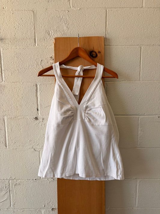 White Halter Top : 3X