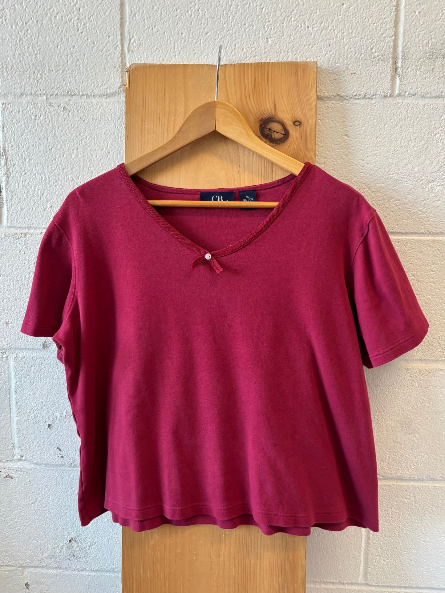 Bow Detail Maroon Top : XL