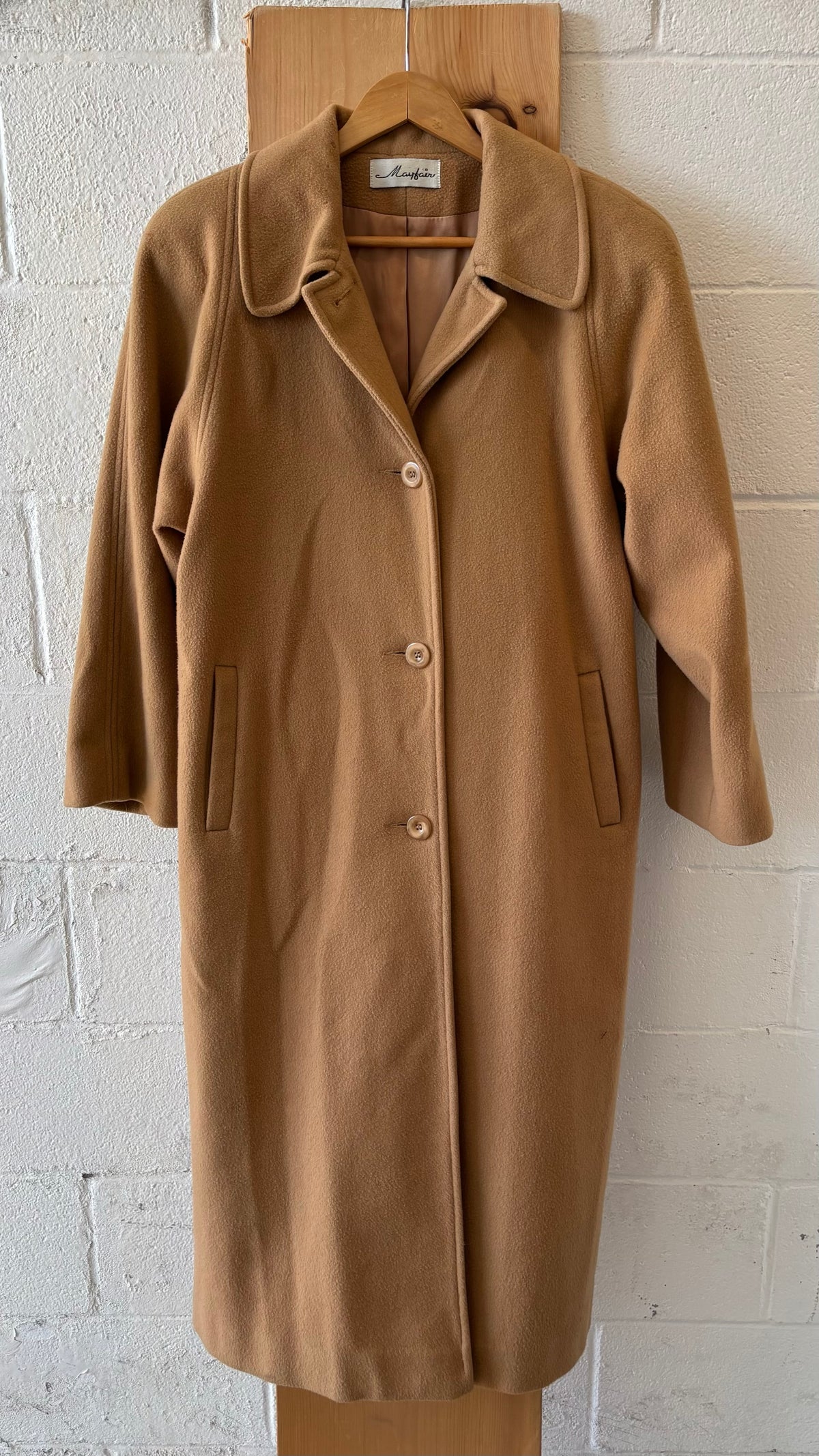 Vtg Mayfair Cashmere Blend Trench Coat : L