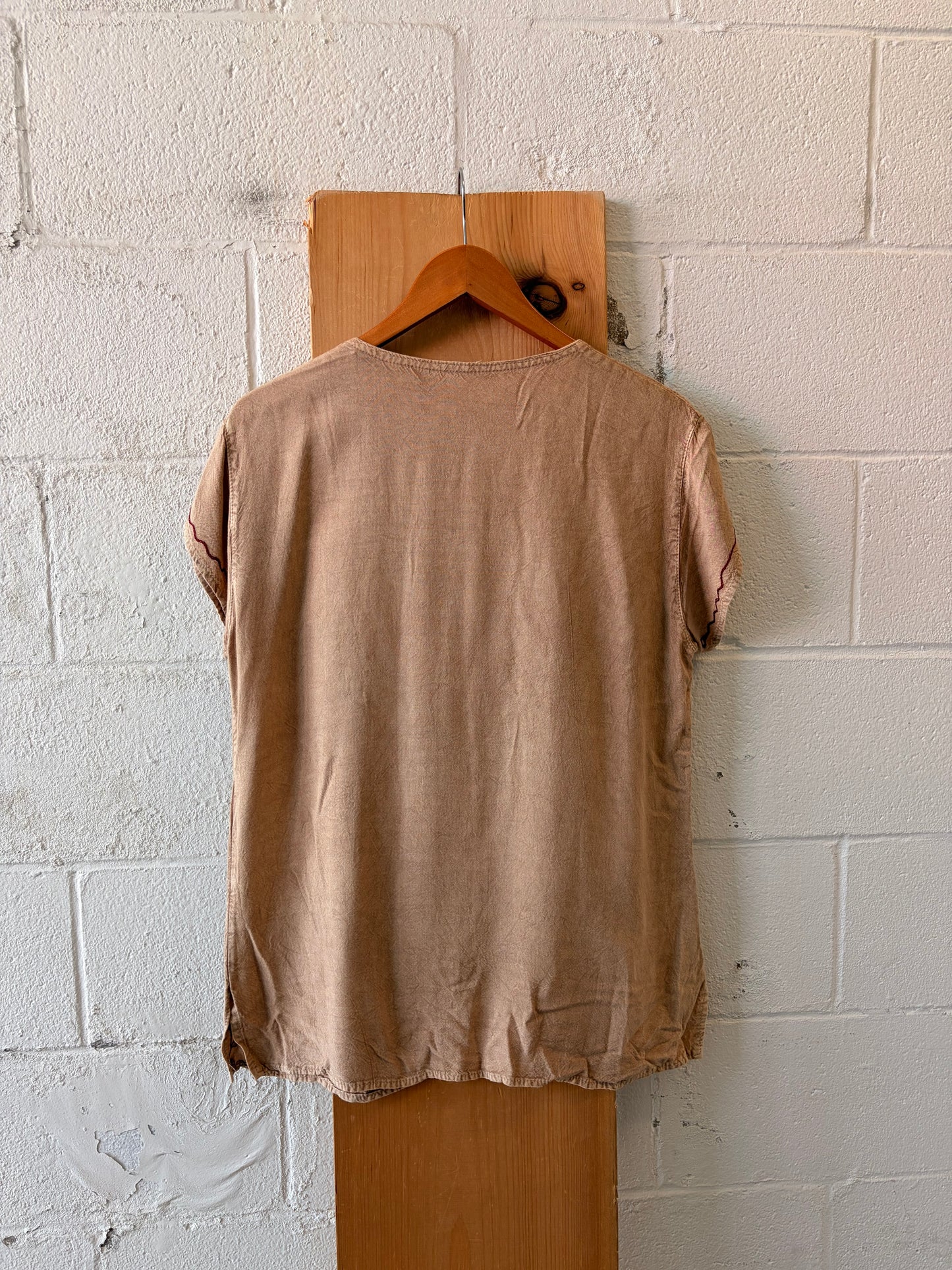 Embroidered Button Down Top : M/L