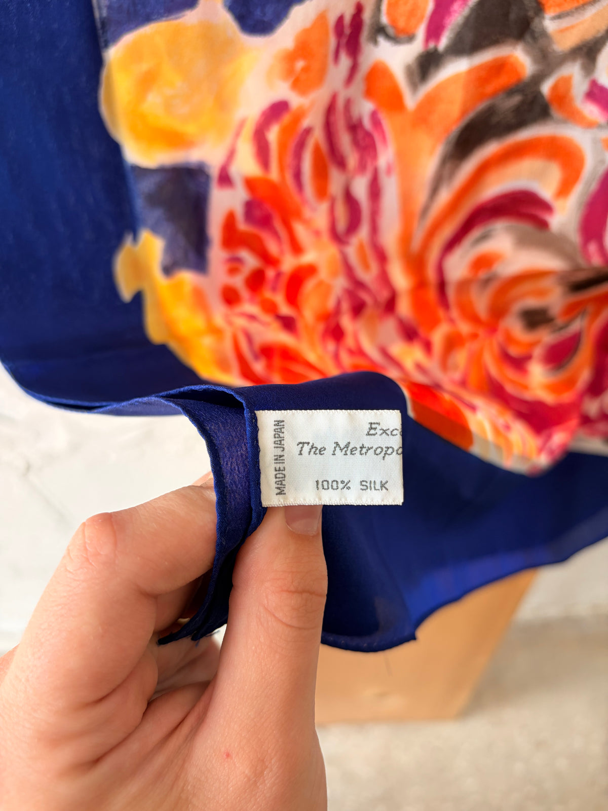 Abstract Patterned Silk Scarf