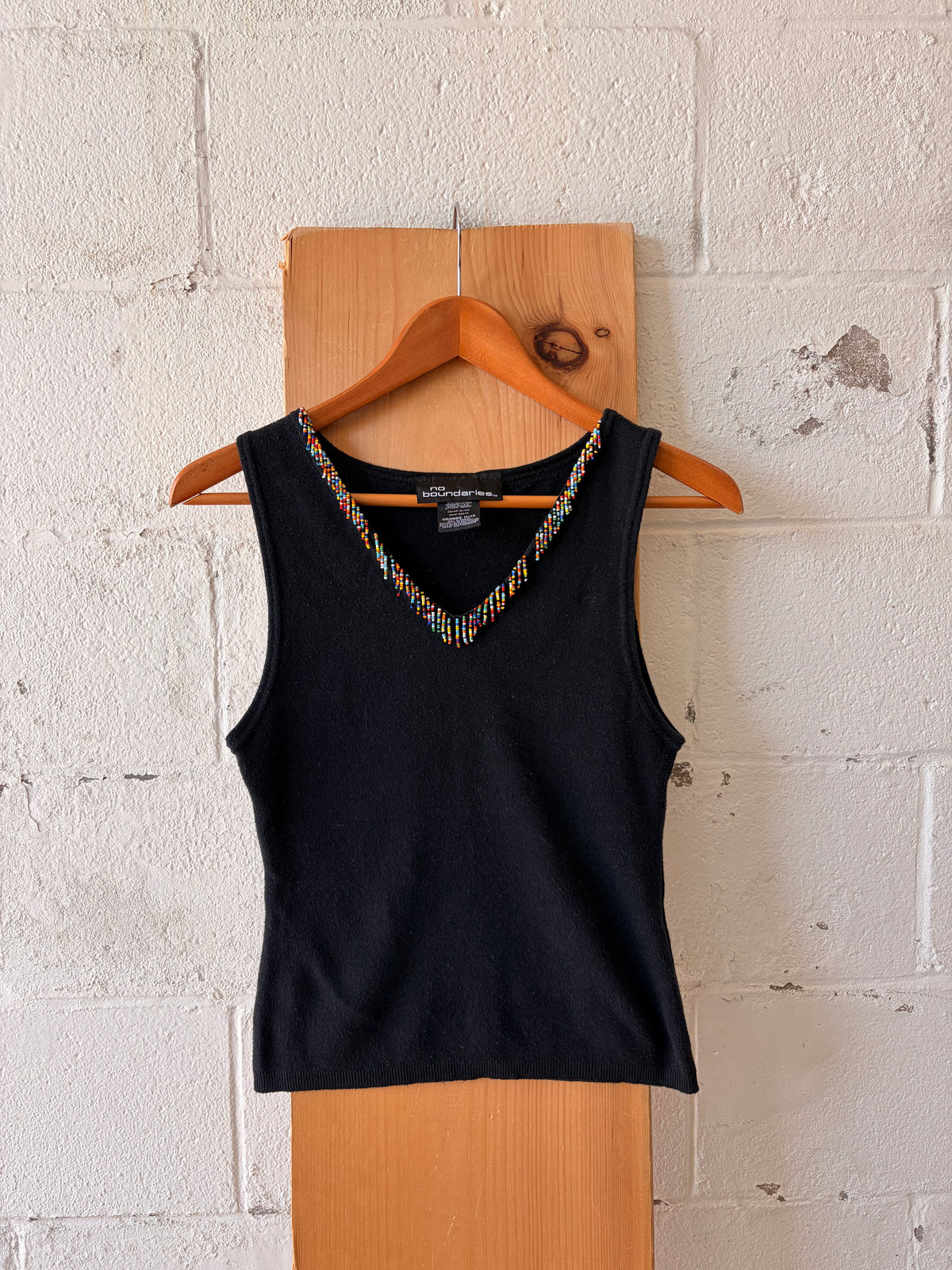 Vtg NoBo Beaded Neckline Tank : Juniors L
