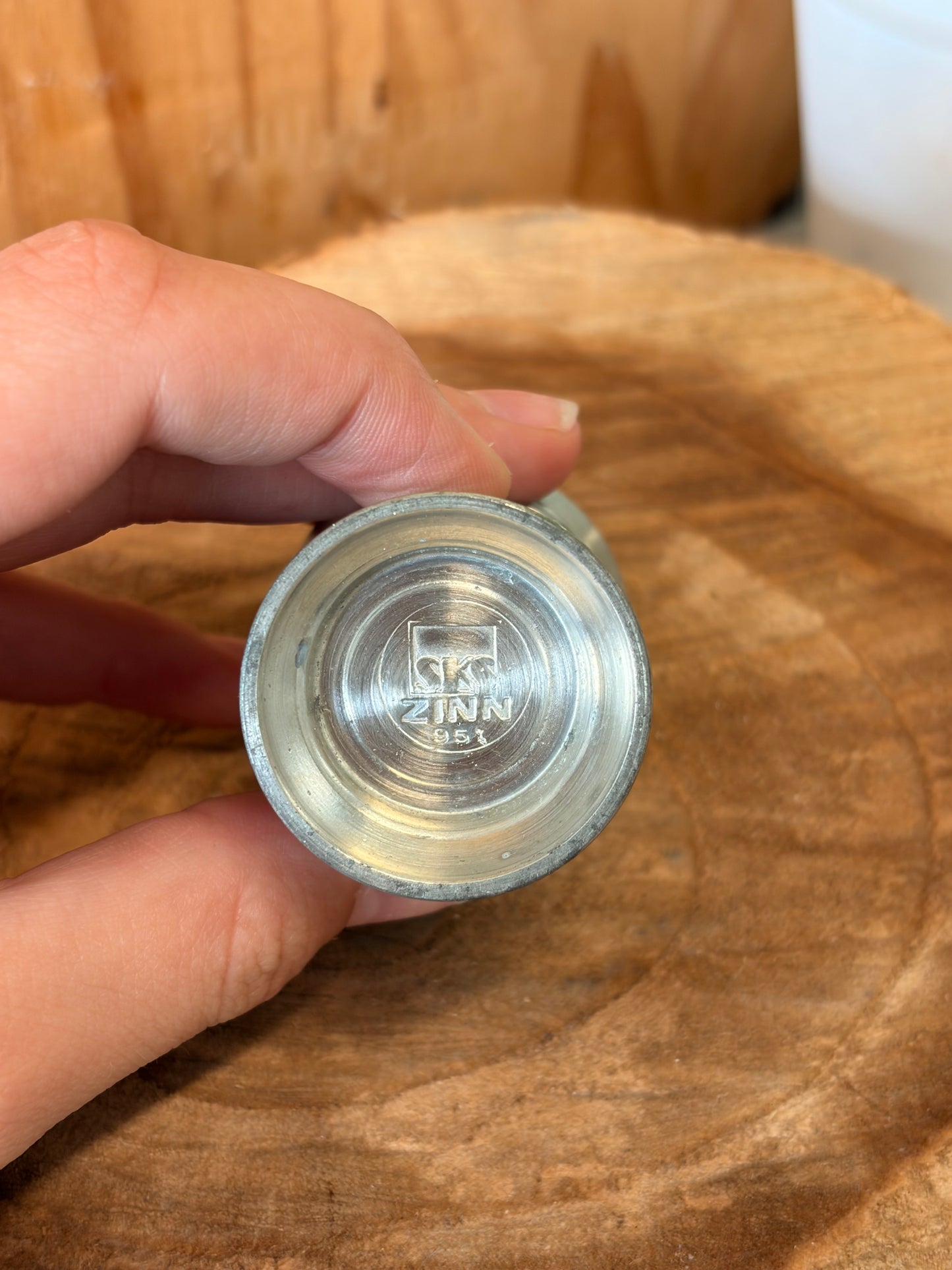 Vtg Metal German Shot Glass