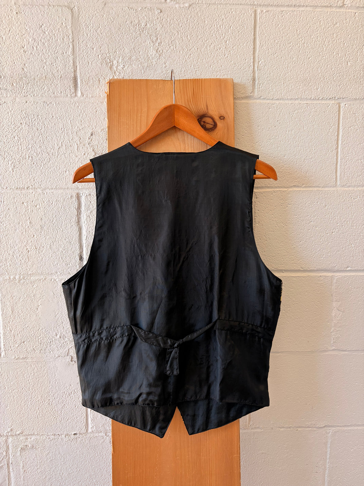 Vtg Metallic Floral Tapestry Vest : M