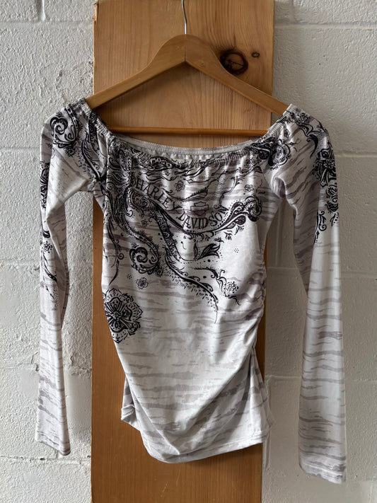 Off-Shoulder White Harley Long Sleeve : XS