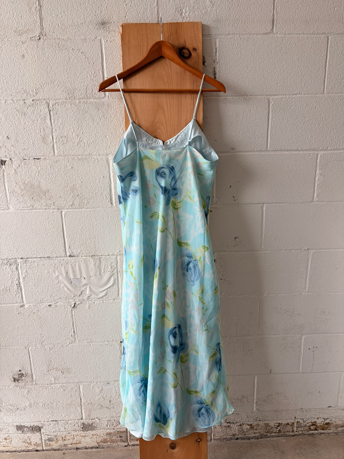 Blue Floral Maxi Slip Dress : M