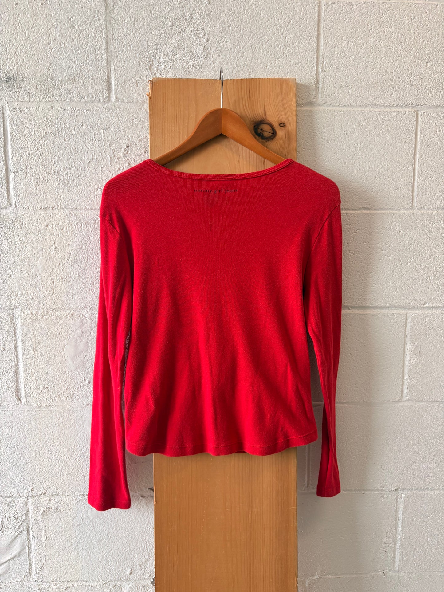Red Tommy Long Sleeve Top : L/XL