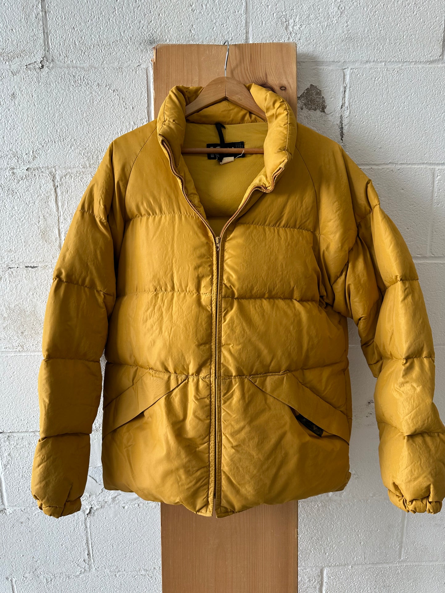 Vtg Yellow Down Puffer : XL