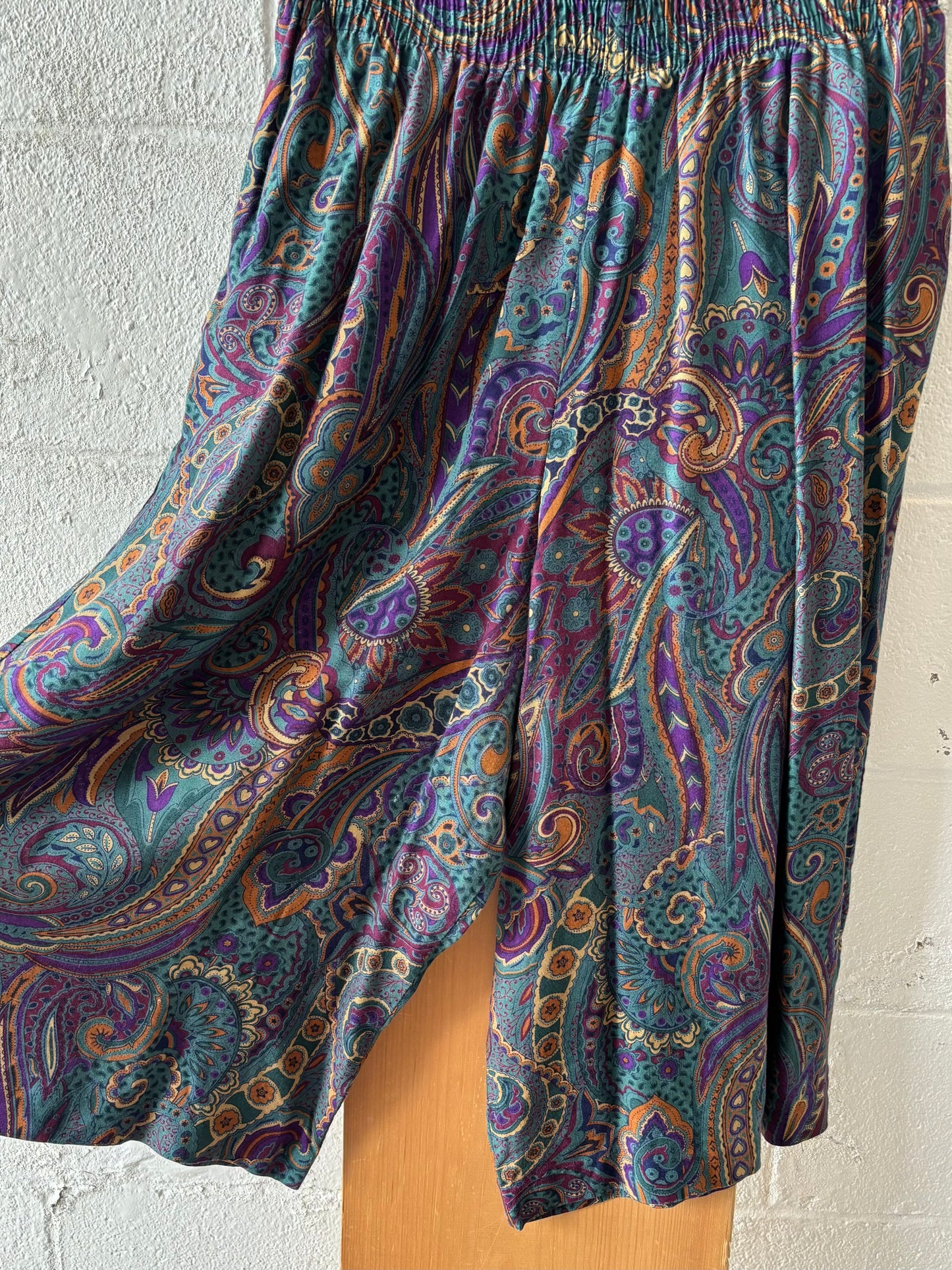 Wide Leg Paisley Pants : 32” W