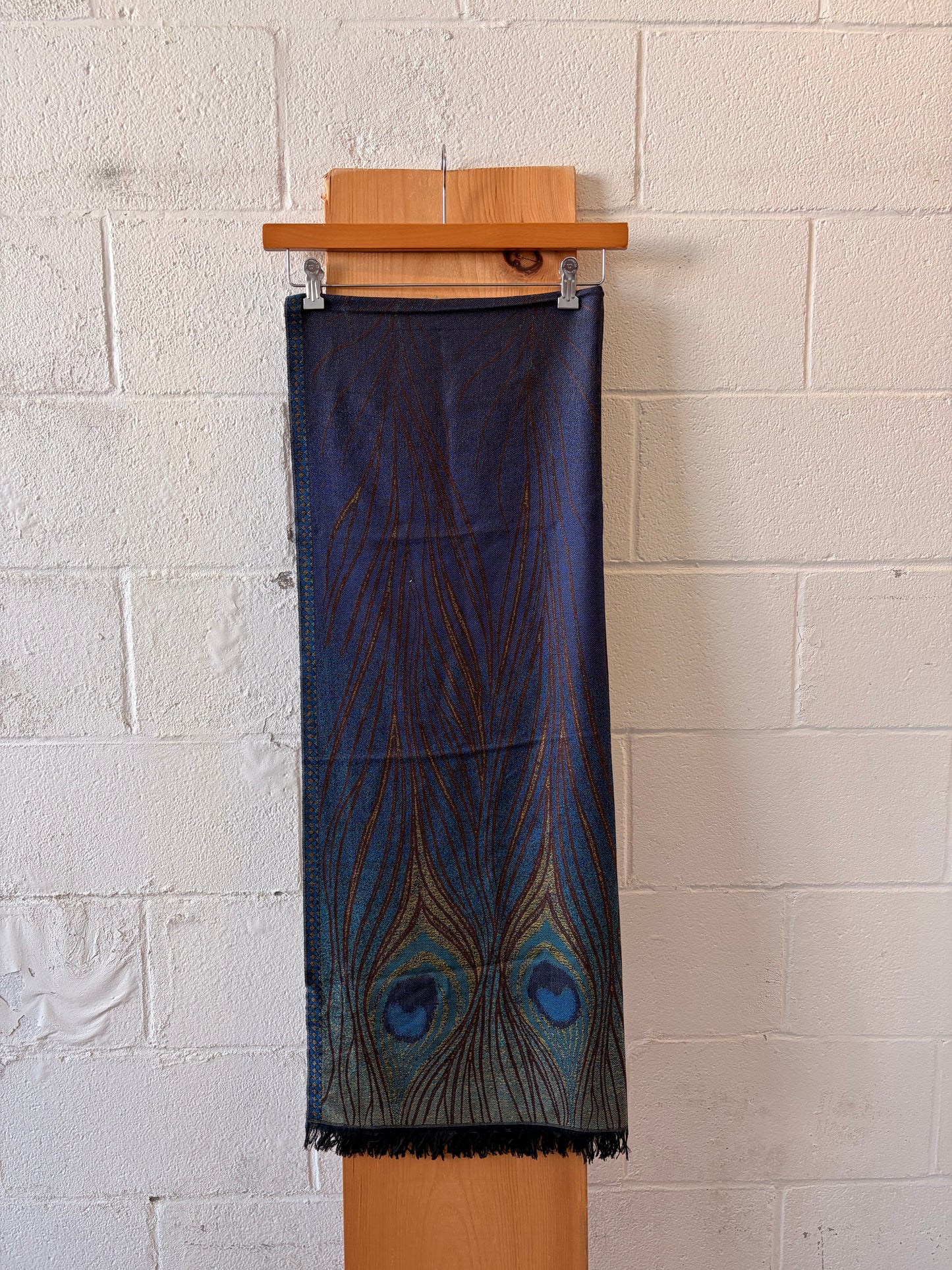 Fringe Peacock Scarf : 29”x76”