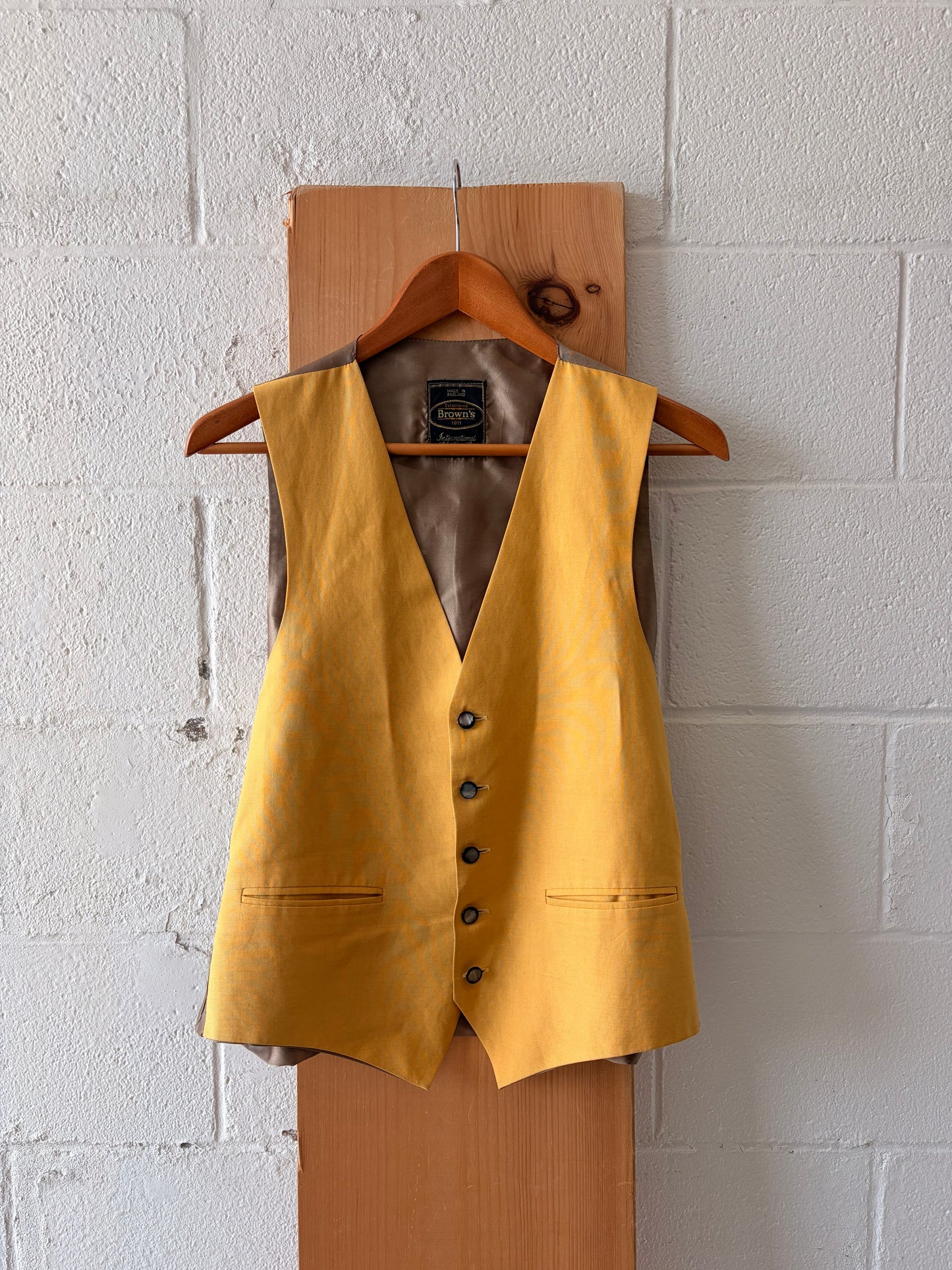 Vtg Mustard Yellow Vest : M
