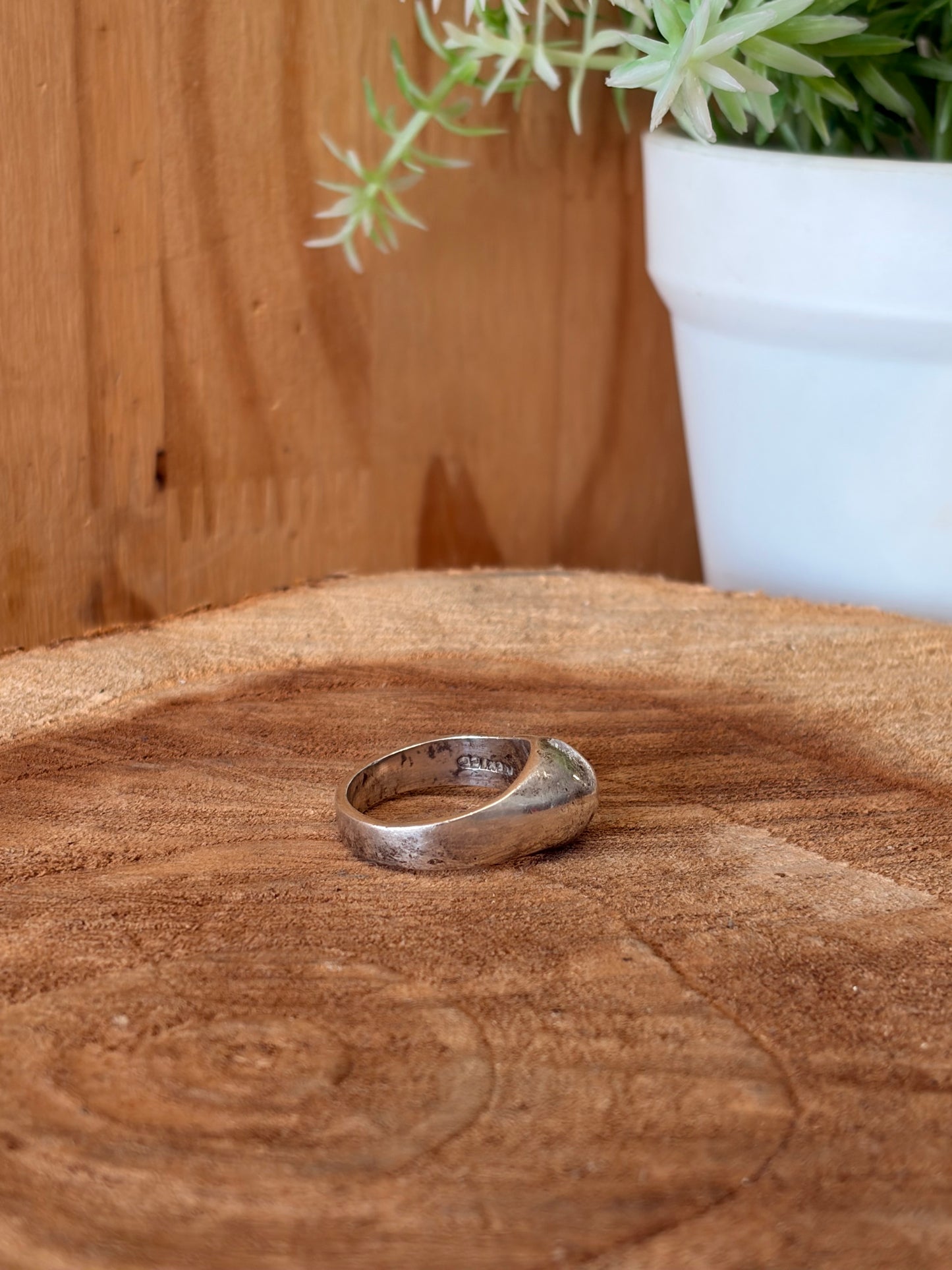925 Mexico Silver Dome Ring : Size 7