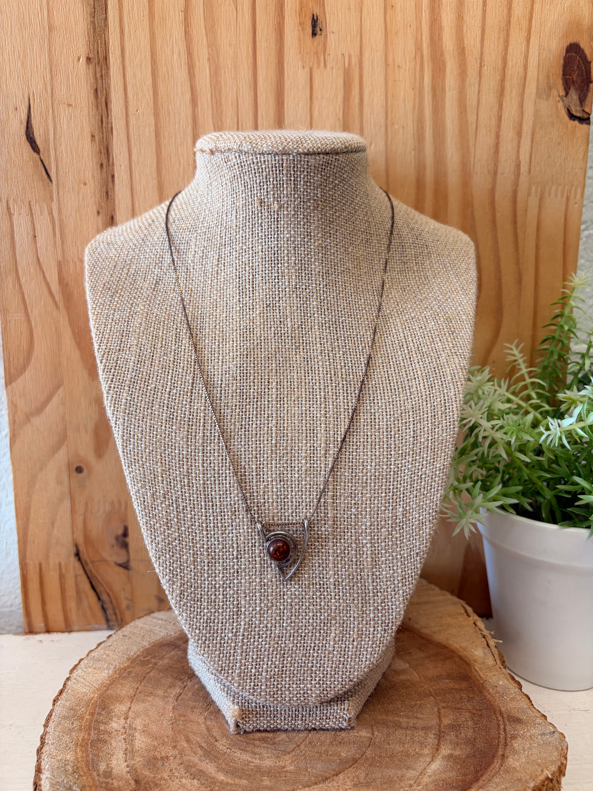 925 Geometric Amber Necklace
