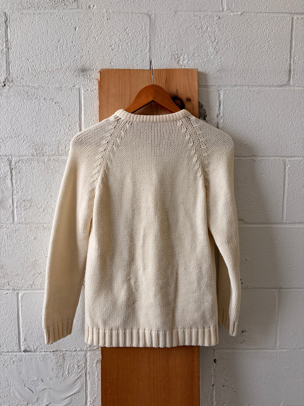 Classic Cream Cardigan Sweater : S/M