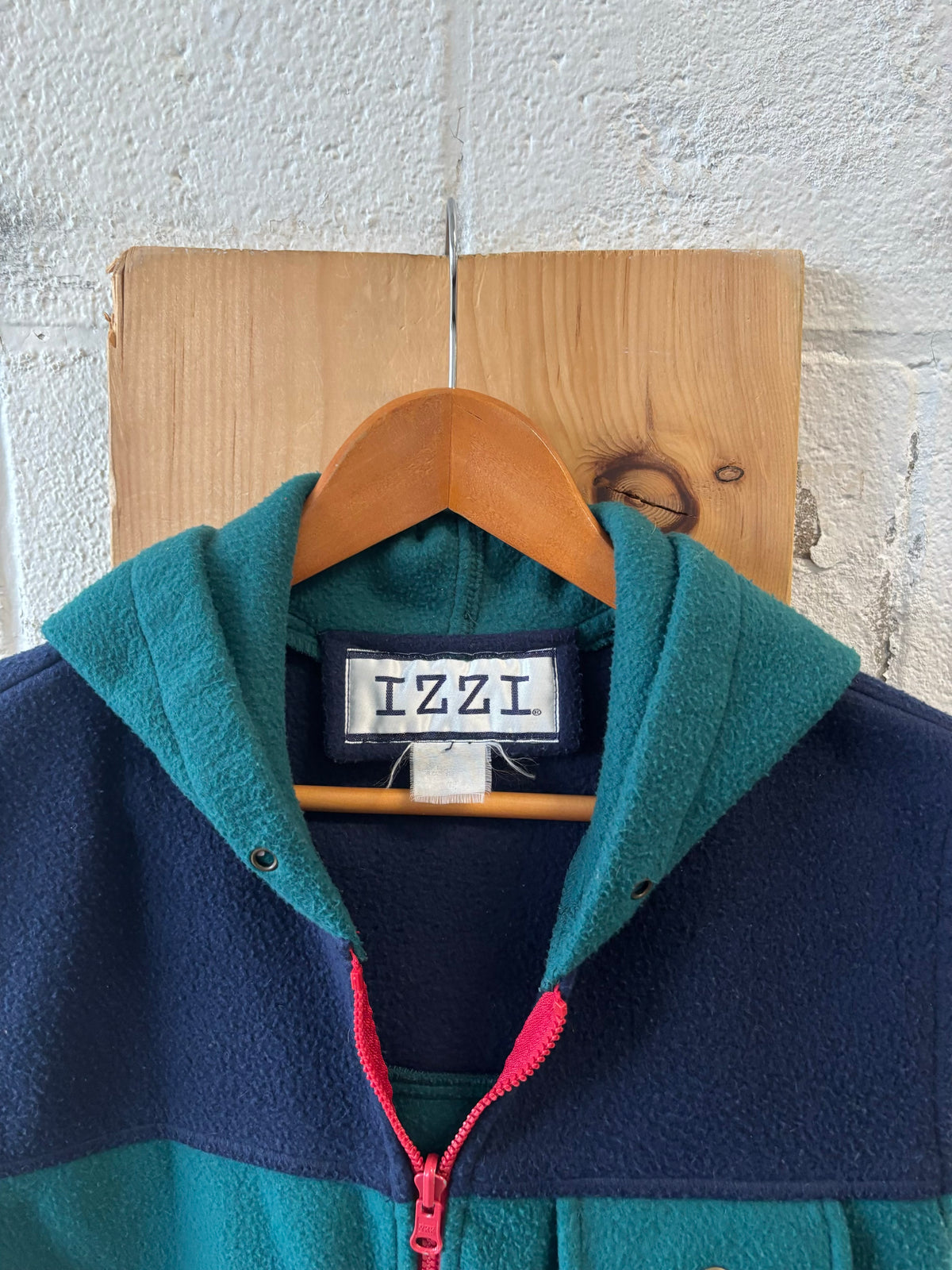 Vtg Colorblock Hooded Fleece Sweater Vest : L