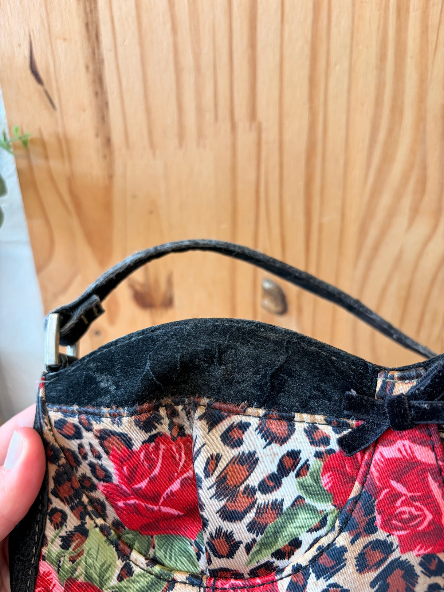 Floral Leopard Corset Top Shoulder Purse (As Is)