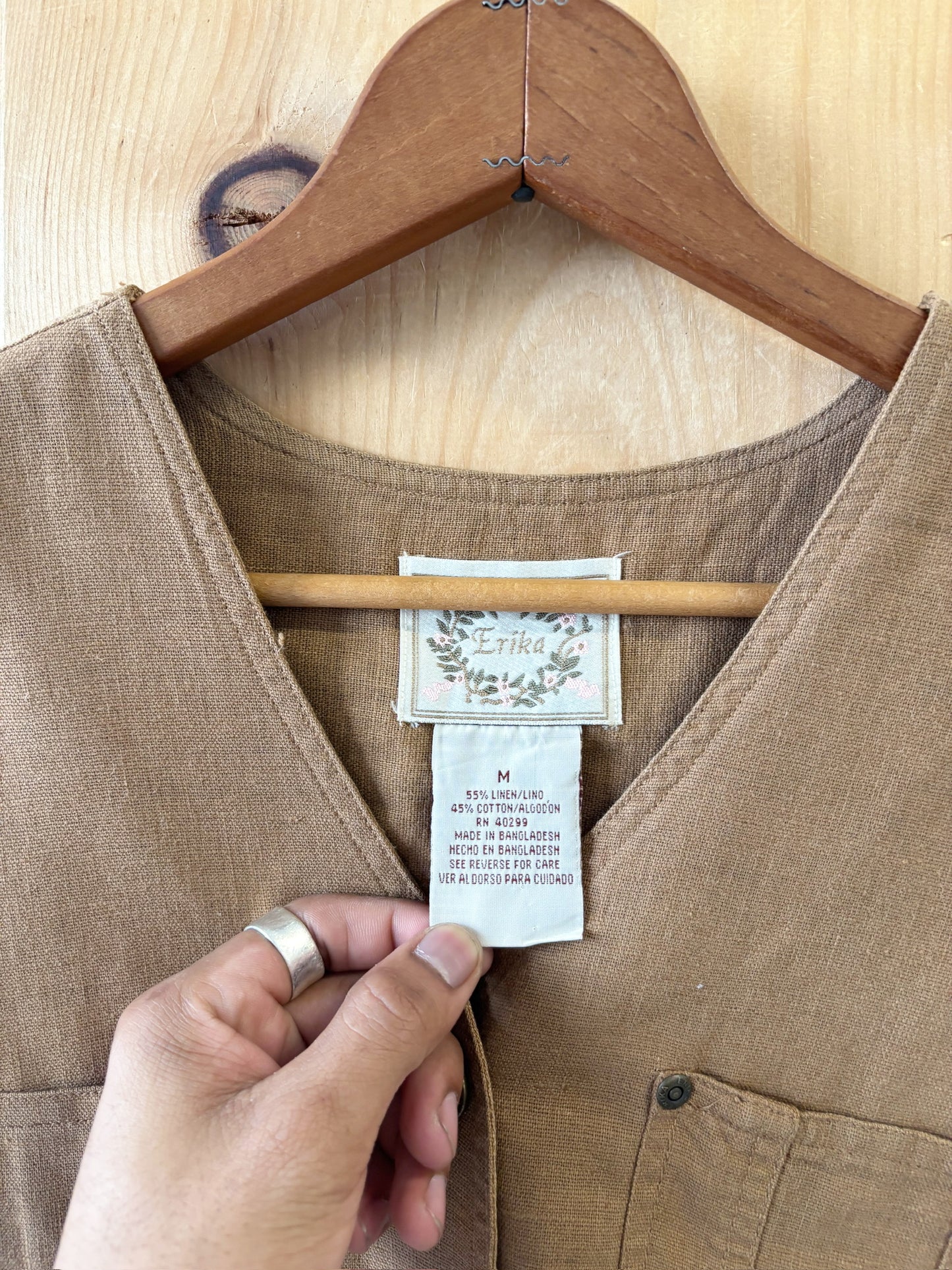 Vtg Brown Vest : Wms M