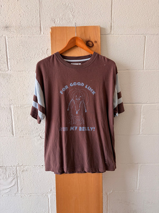 Brown & Blue Buddha Tee : M