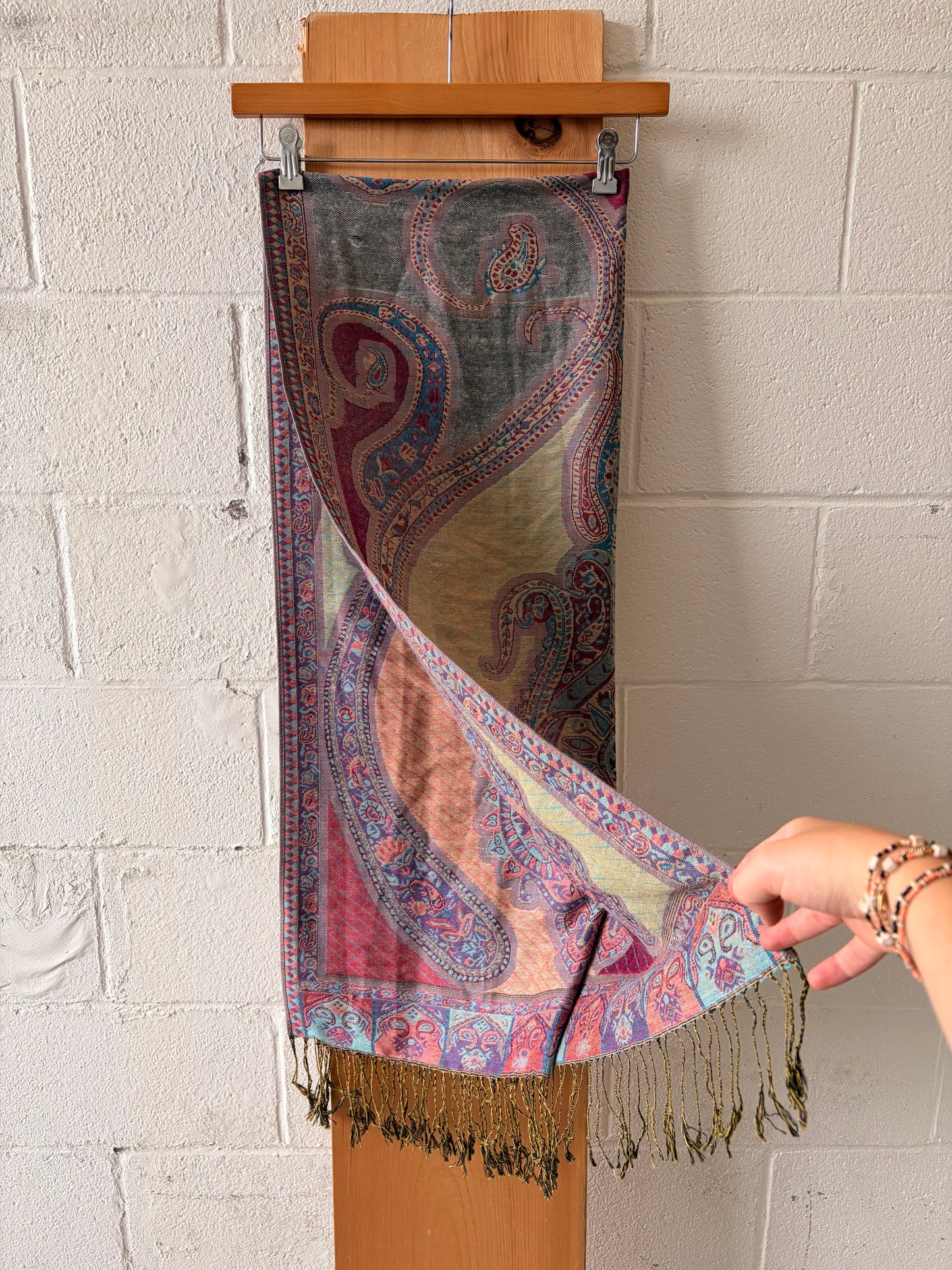 Colorful Tapestry Tassel Scarf / Wrap