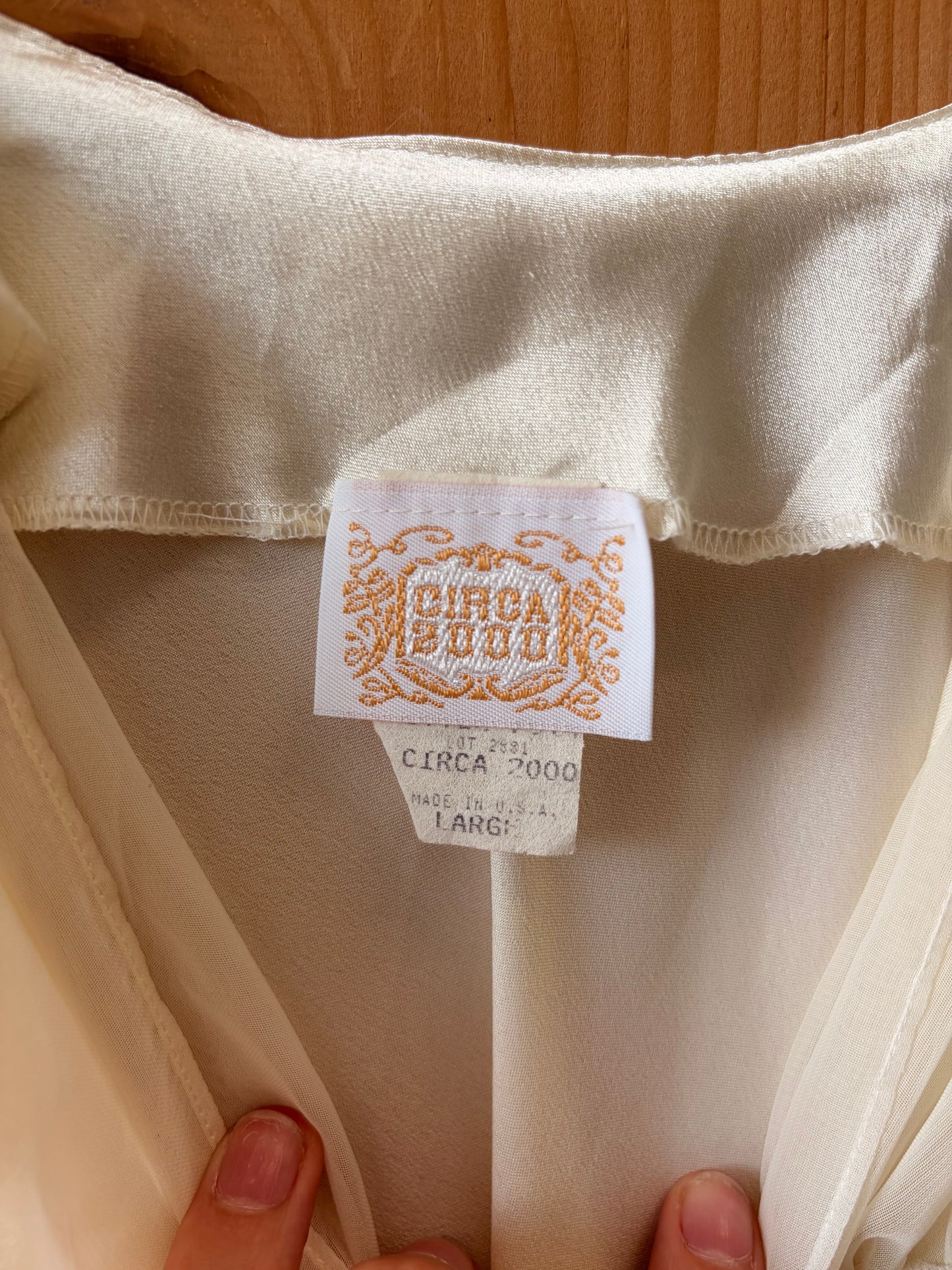 Vtg Circa 2000 Ivory Slip Dress : L
