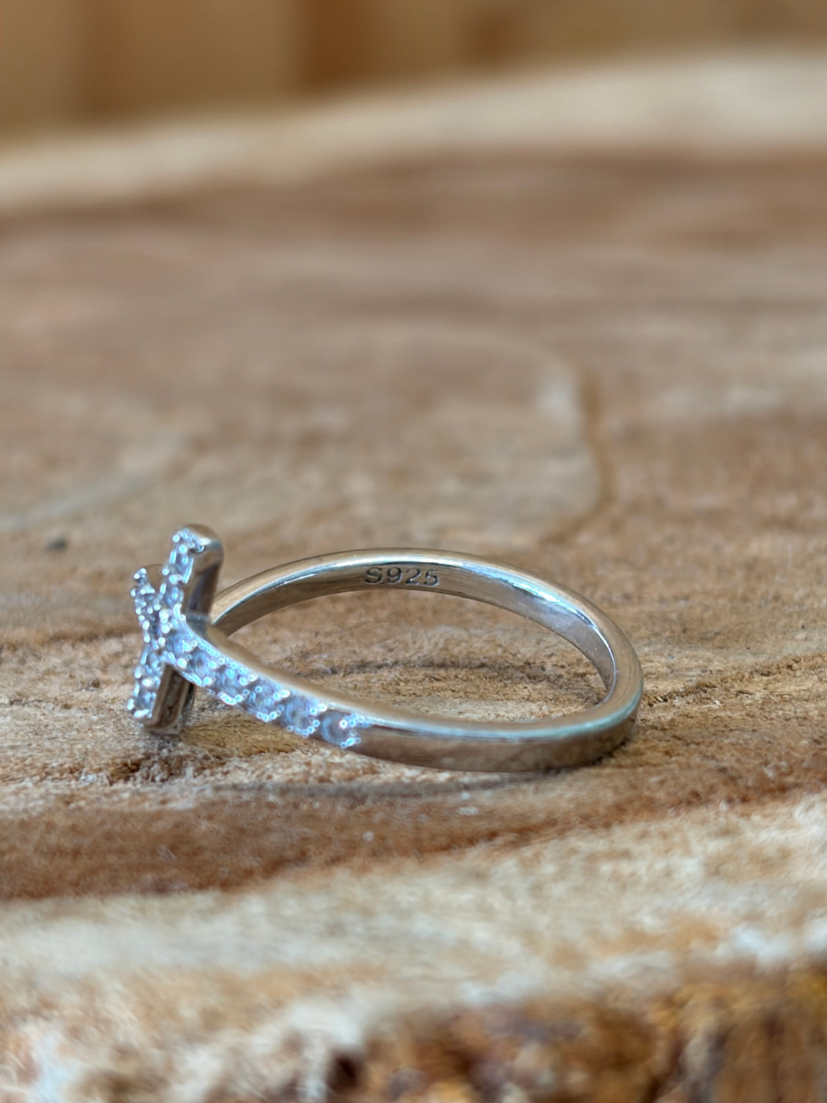925 Heart & Cross Ring : Size 4.5