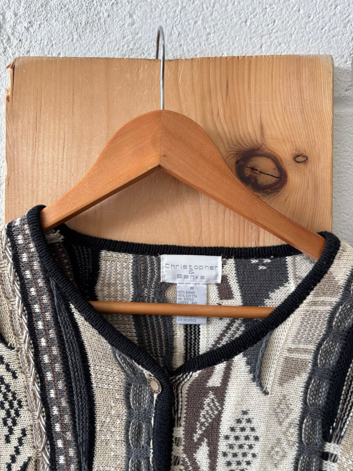 Vtg Textured Knit Cardigan : M