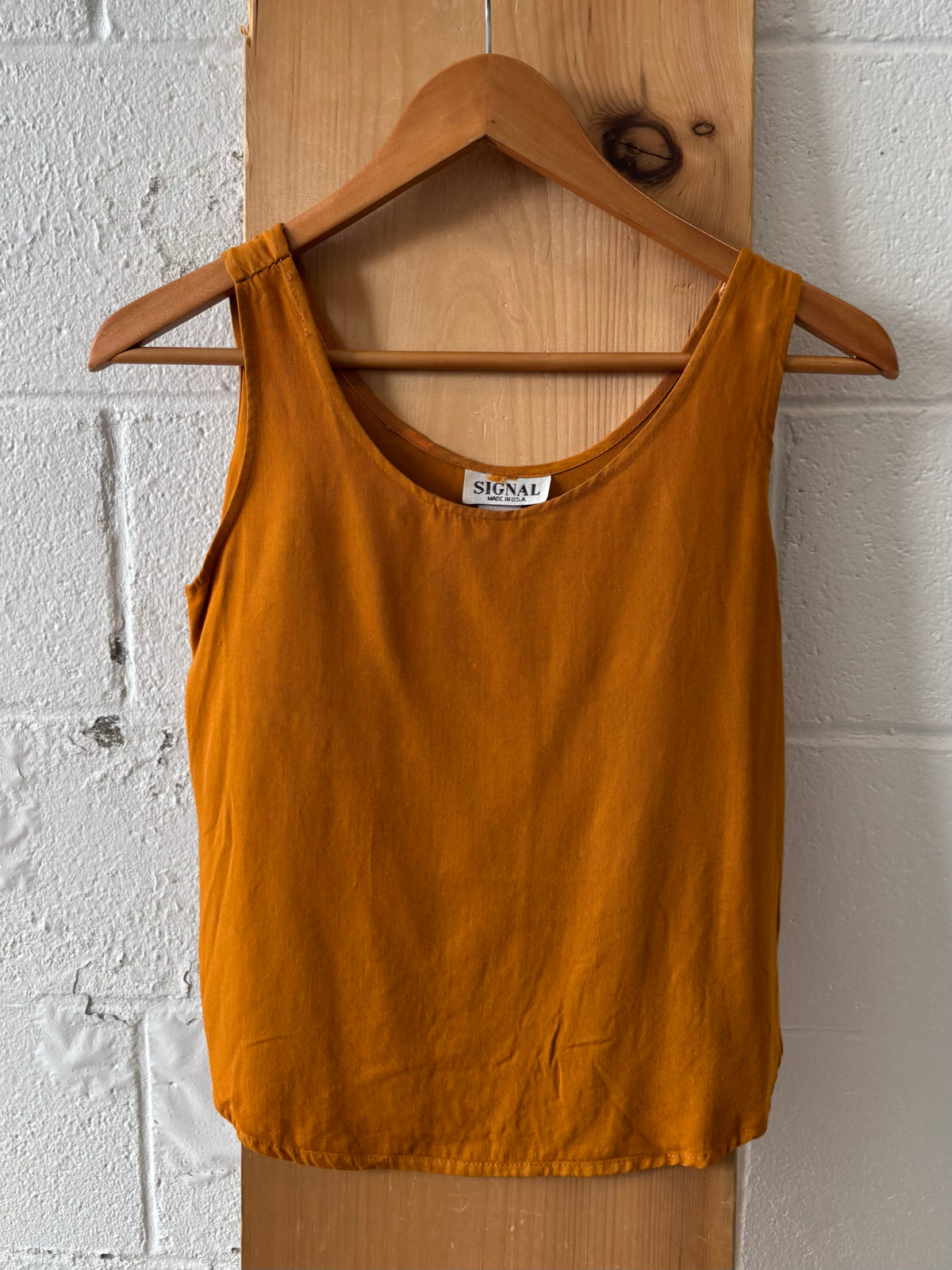 Vtg Fall Orange Sleeveless Top : M
