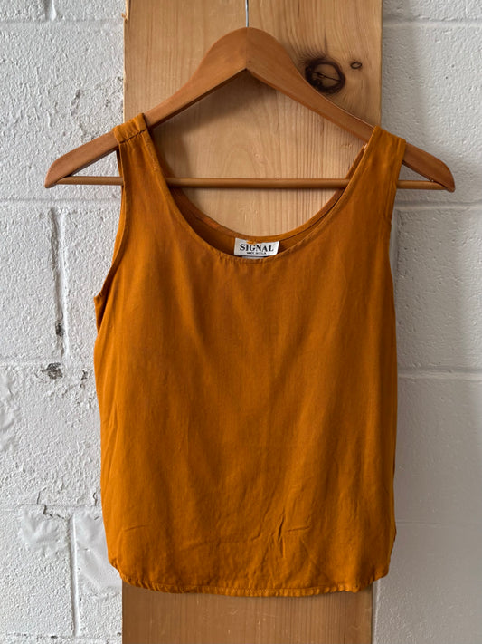 Vtg Fall Orange Sleeveless Top : M
