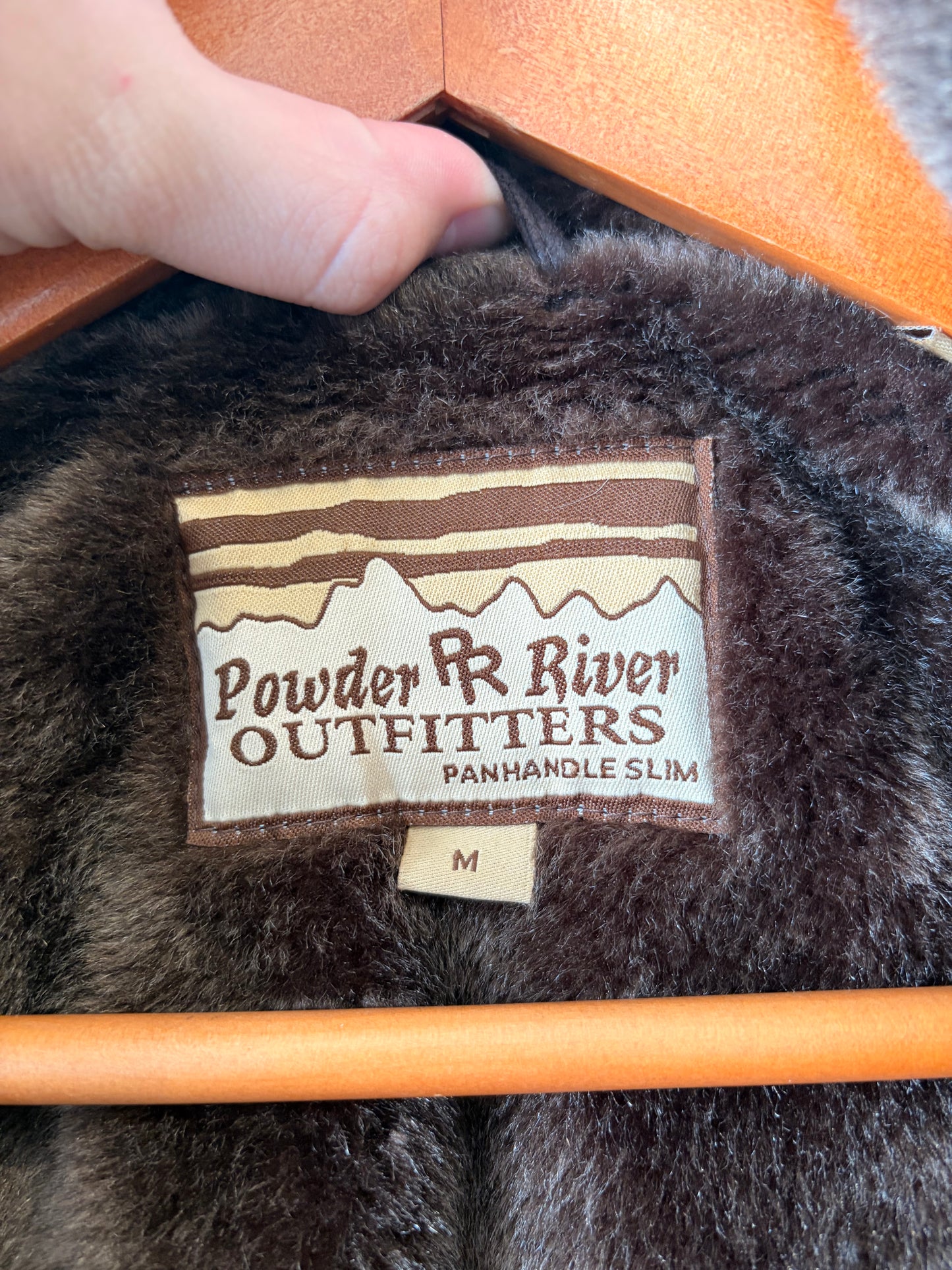 Brown Faux Leather & Fur Trimmed Jacket : M