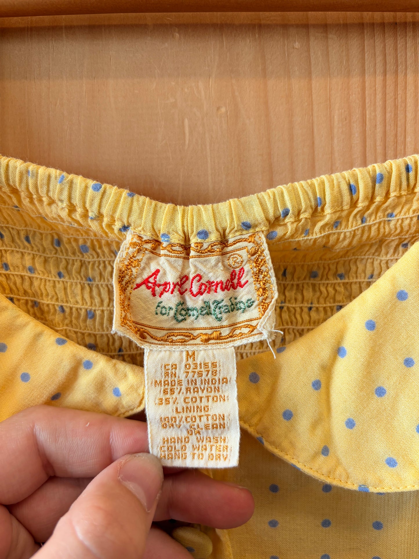 Vtg April Cornell Polka Dot Dress : M