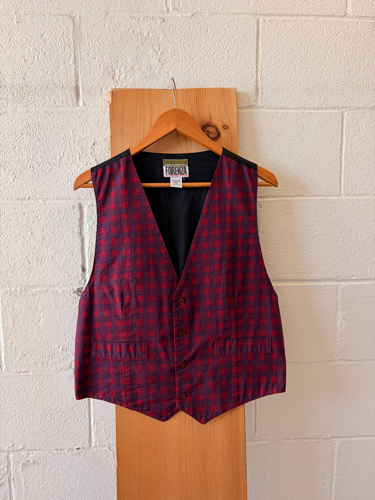 Vtg Forenza Red Square Vest : M