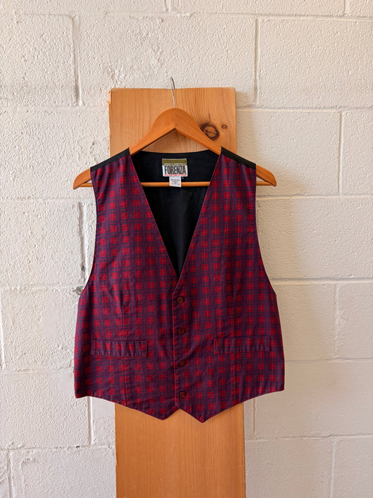 Vtg Forenza Red Square Vest : M