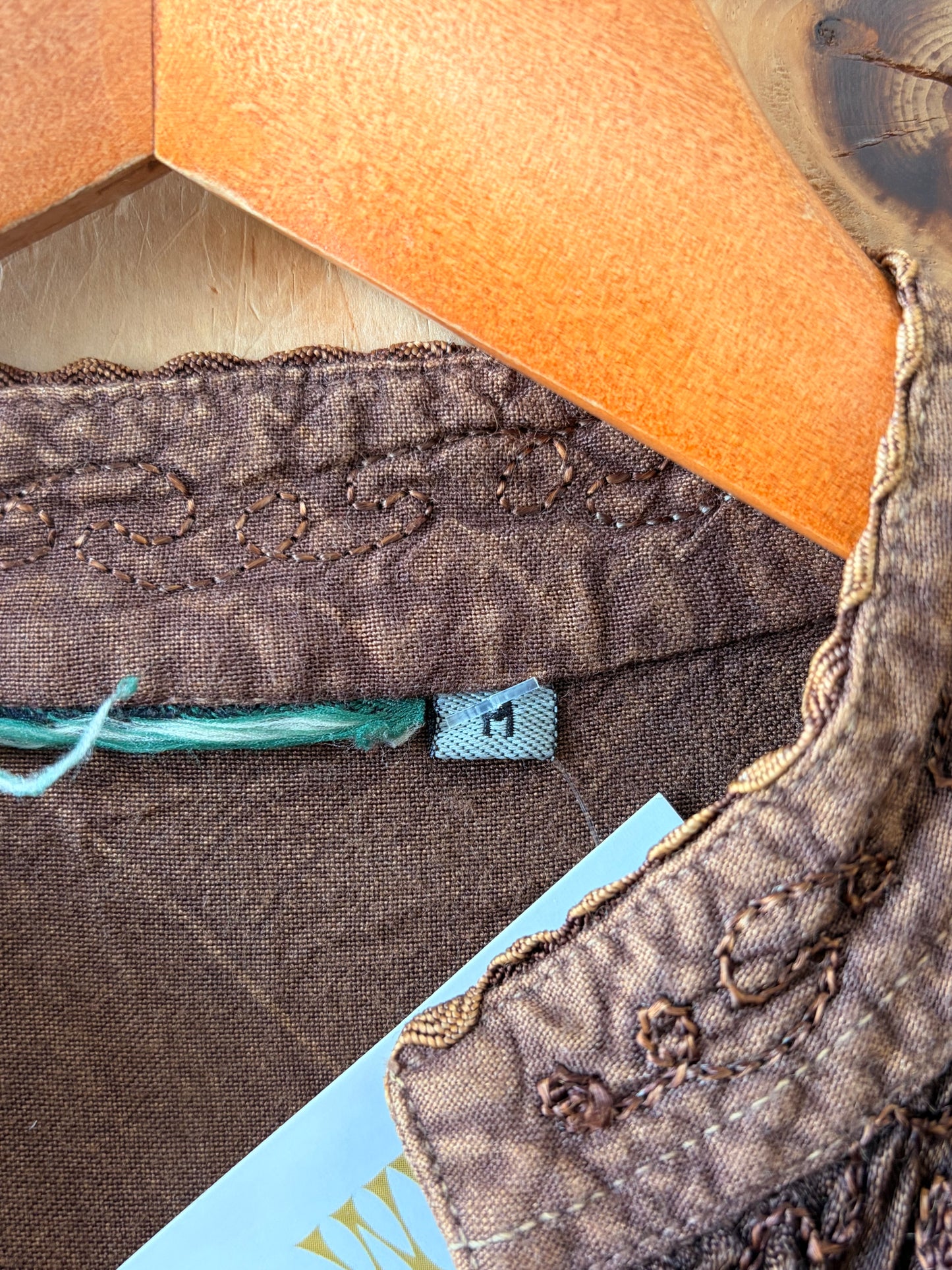 Embroidered Brown Maxi Dress : M