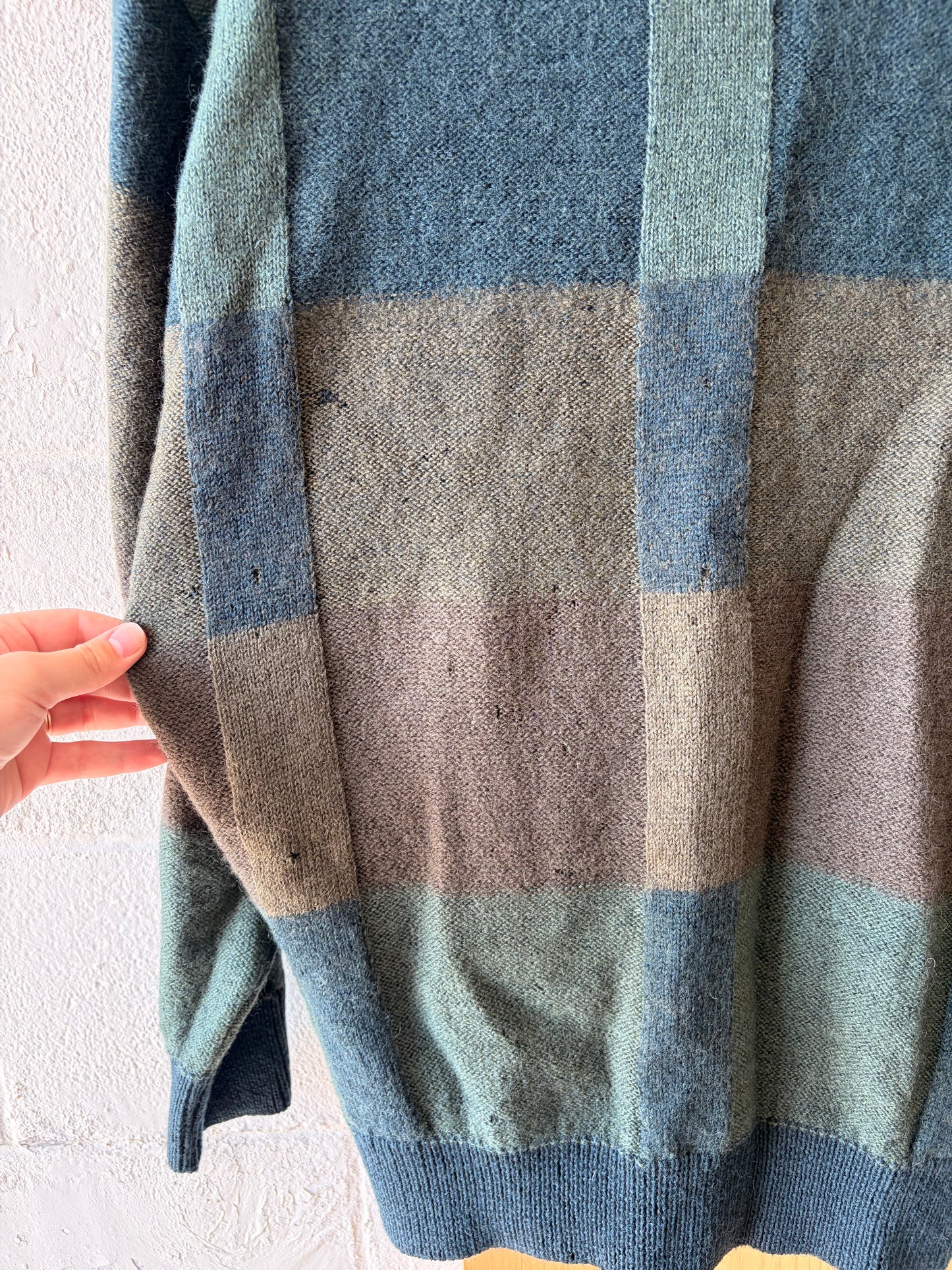 Vtg Green Patterned Sweater : M (As Is)