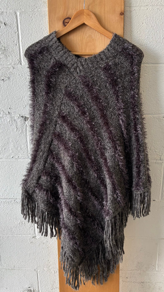 Gray Fuzzy Shawl : OS