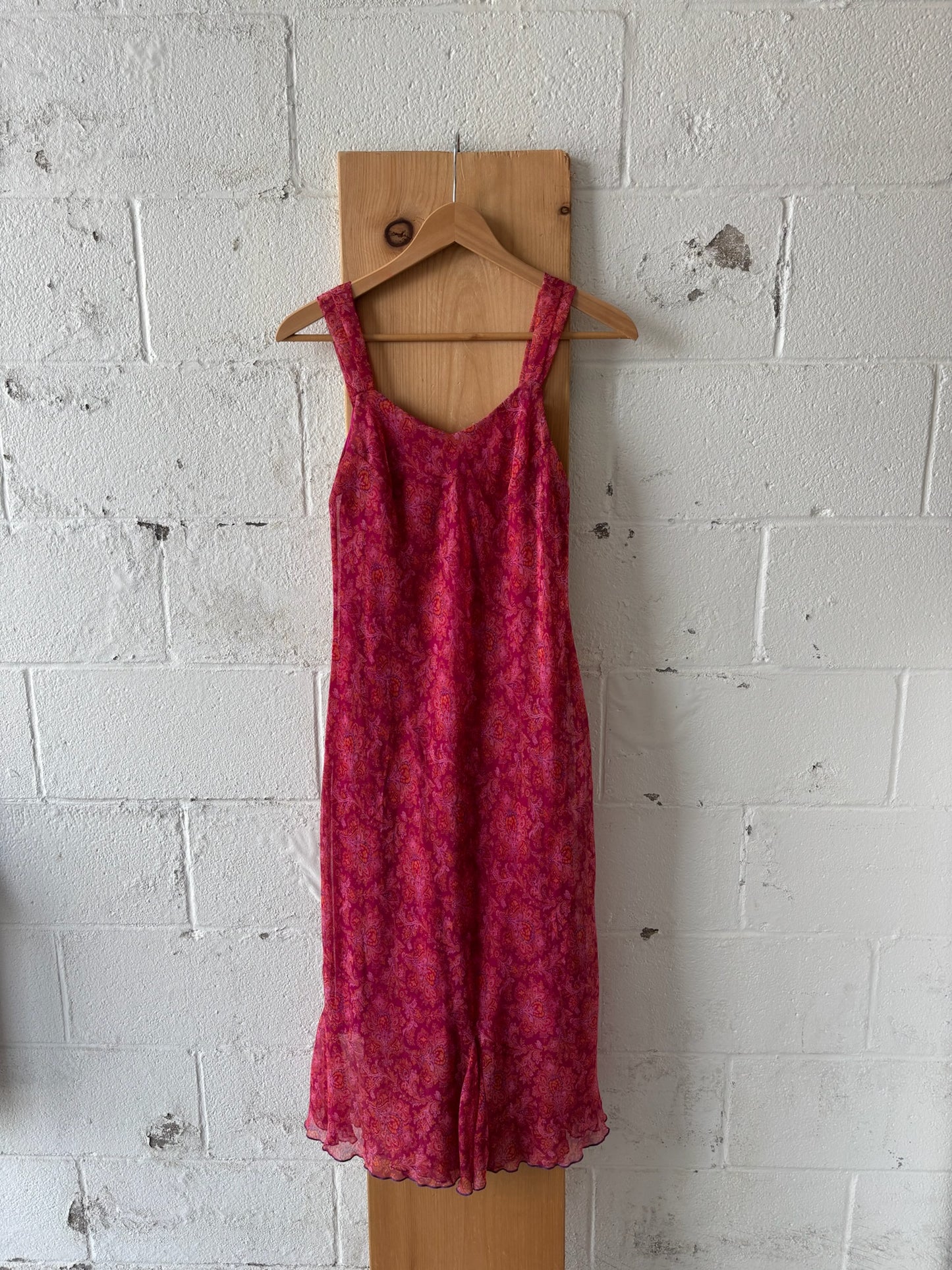 Vtg Pink Paisley Summer Dress : 6