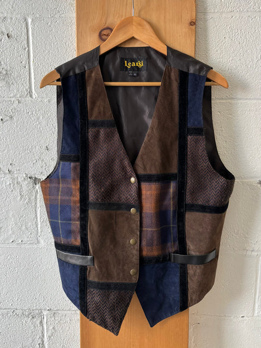 Vtg Patchwork Vest : XL